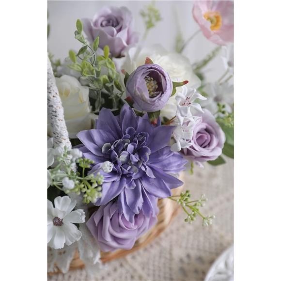 Artificial Flowers Combo Box Set Gradient Color Flower Leaf w/ Stems DIY Wedding - Picture 4 of 6